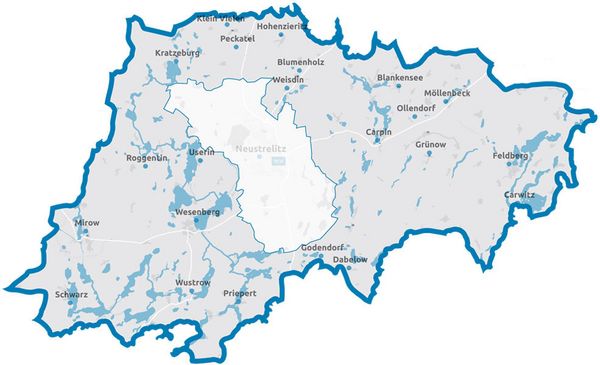 Ver- und Entsorgungsgebiet des WZV Strelitz Ver- und Entsorgungsgebiet des WZV Strelitz
